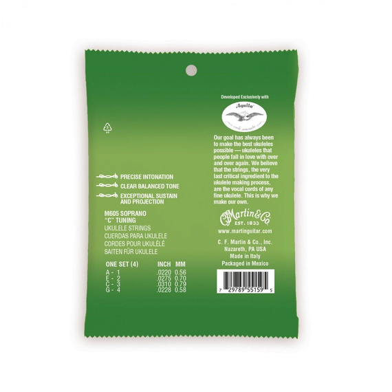 Martin Guitar M605 Premium – struny do ukulele sopranowe