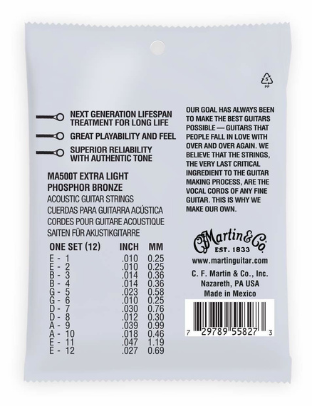 Martin MA500T – struny do gitary akustycznej 12-strunowej
