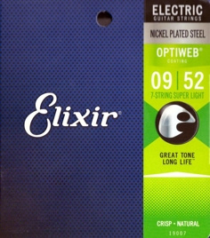 Elixir 19007 Optiweb SuLt 9-52 – struny do gitary elektrycznej 7-strunowej